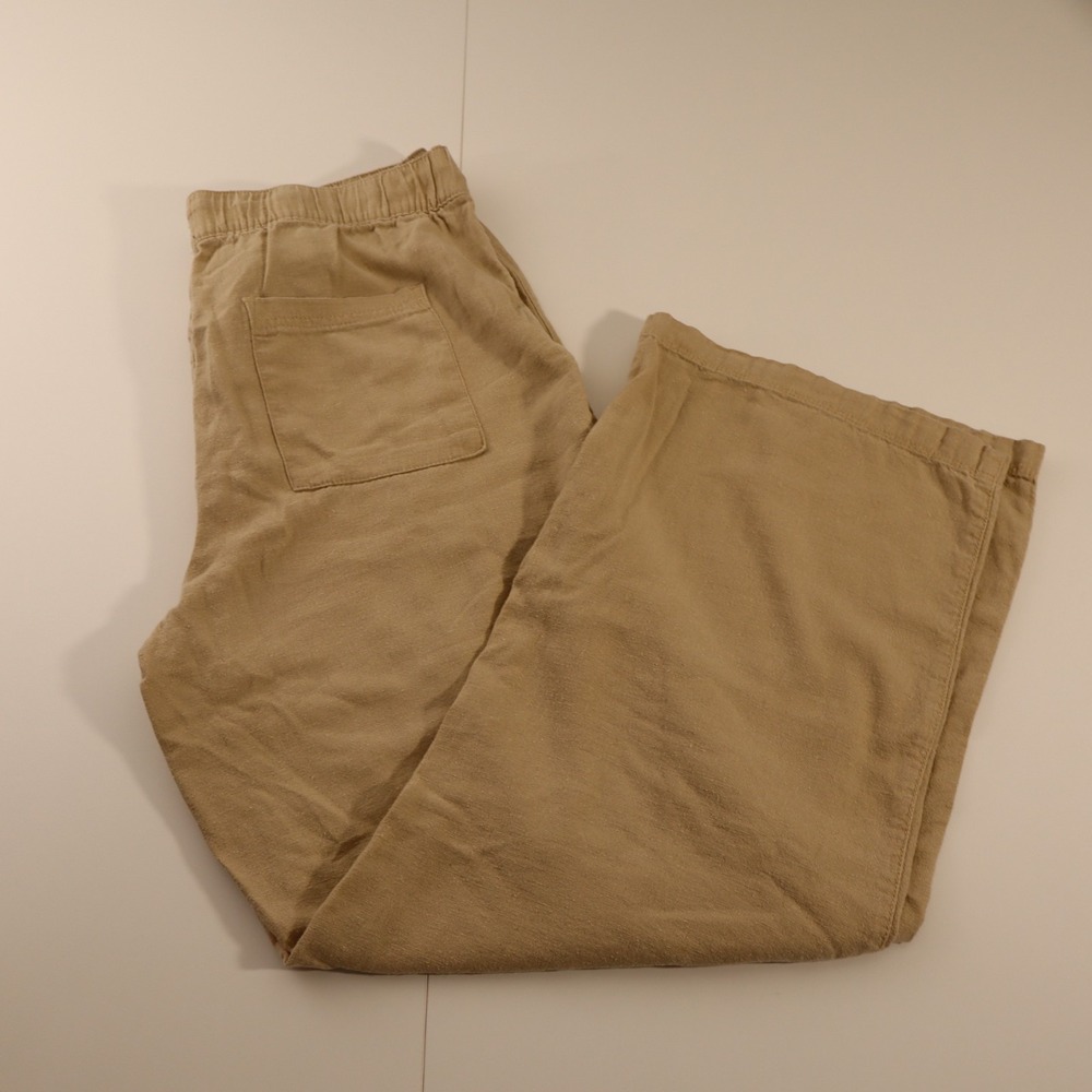 Gap Women's Linen Blend Pull-On Pant Size M Beige